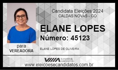 Candidato ELANE LOPES 2024 - CALDAS NOVAS - Eleições