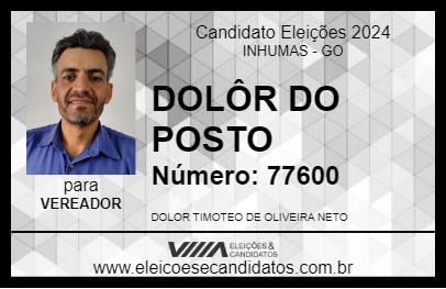 Candidato DOLÔR DO POSTO 2024 - INHUMAS - Eleições