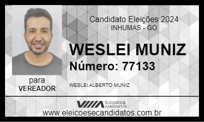 Candidato WESLEI MUNIZ 2024 - INHUMAS - Eleições