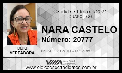 Candidato NARA CASTELO 2024 - GUAPÓ - Eleições