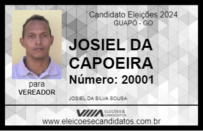 Candidato JOSIEL DA CAPOEIRA 2024 - GUAPÓ - Eleições