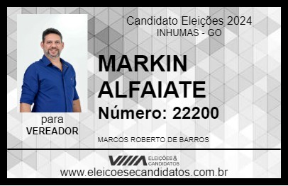 Candidato MARKIN ALFAIATE 2024 - INHUMAS - Eleições