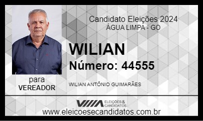 Candidato WILIAN 2024 - ÁGUA LIMPA - Eleições