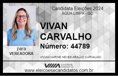 Candidato VIVAN CARVALHO 2024 - ÁGUA LIMPA - Eleições