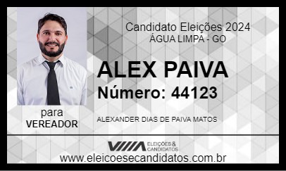 Candidato ALEX PAIVA 2024 - ÁGUA LIMPA - Eleições