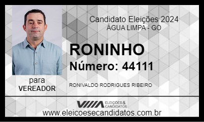 Candidato RONINHO 2024 - ÁGUA LIMPA - Eleições