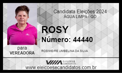 Candidato ROSY 2024 - ÁGUA LIMPA - Eleições