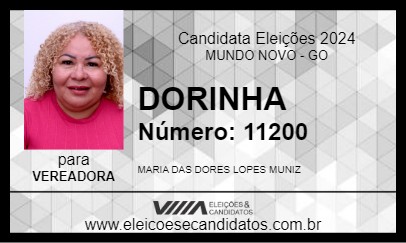 Candidato DORINHA 2024 - MUNDO NOVO - Eleições