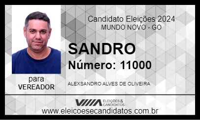 Candidato SANDRO DA SAÚDE 2024 - MUNDO NOVO - Eleições