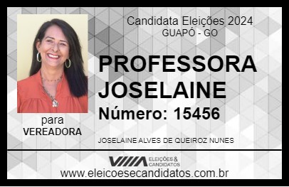 Candidato PROFESSORA JOSELAINE 2024 - GUAPÓ - Eleições