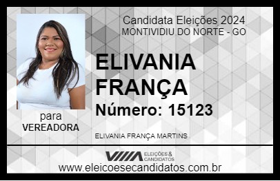 Candidato ELIVANIA FRANÇA 2024 - MONTIVIDIU DO NORTE - Eleições