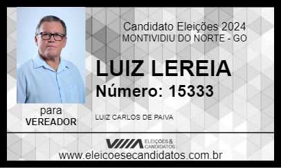 Candidato LUIZ LEREIA 2024 - MONTIVIDIU DO NORTE - Eleições