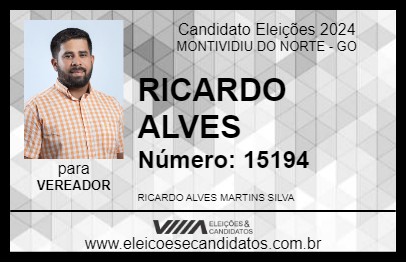 Candidato RICARDO ALVES 2024 - MONTIVIDIU DO NORTE - Eleições