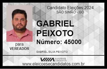 Candidato GABRIEL PEIXOTO 2024 - SÃO SIMÃO - Eleições