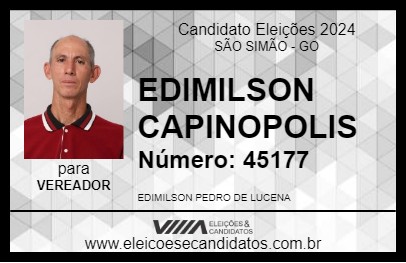 Candidato EDIMILSON CAPINOPOLIS 2024 - SÃO SIMÃO - Eleições