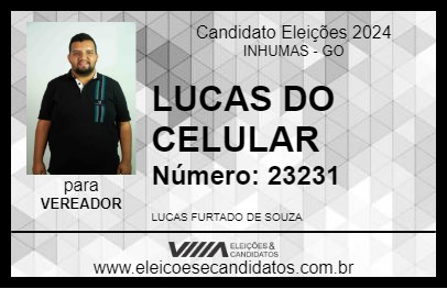 Candidato LUCAS DO CELULAR 2024 - INHUMAS - Eleições