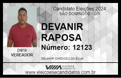 Candidato DEVANIR RAPOSA 2024 - SÃO DOMINGOS - Eleições