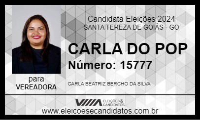 Candidato CARLA DO POP 2024 - SANTA TEREZA DE GOIÁS - Eleições