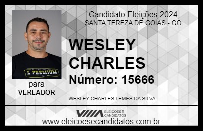 Candidato WESLEY CHARLES 2024 - SANTA TEREZA DE GOIÁS - Eleições