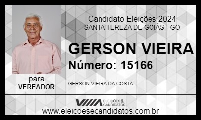 Candidato GERSON VIEIRA 2024 - SANTA TEREZA DE GOIÁS - Eleições