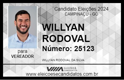 Candidato WILLYAN RODOVAL 2024 - CAMPINAÇU - Eleições