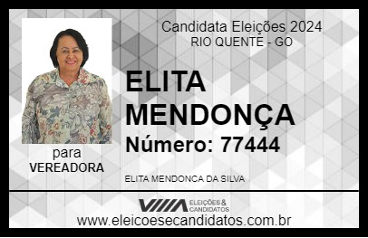 Candidato ELITA MENDONÇA 2024 - RIO QUENTE - Eleições