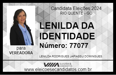 Candidato LENILDA DA IDENTIDADE 2024 - RIO QUENTE - Eleições