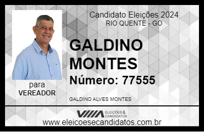 Candidato GALDINO MONTES 2024 - RIO QUENTE - Eleições