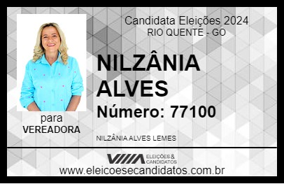 Candidato NILZÂNIA ALVES 2024 - RIO QUENTE - Eleições