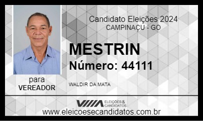 Candidato MESTRIN 2024 - CAMPINAÇU - Eleições