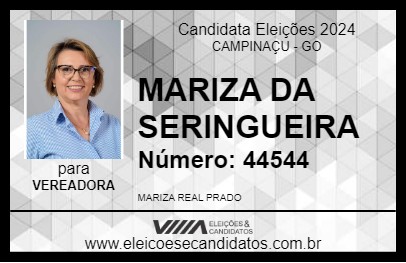 Candidato MARIZA DA SERINGUEIRA 2024 - CAMPINAÇU - Eleições