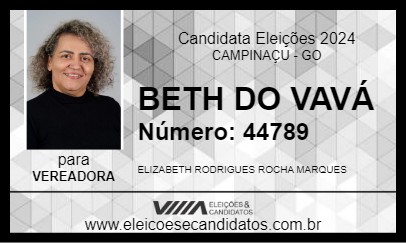 Candidato BETH DO VAVÁ 2024 - CAMPINAÇU - Eleições