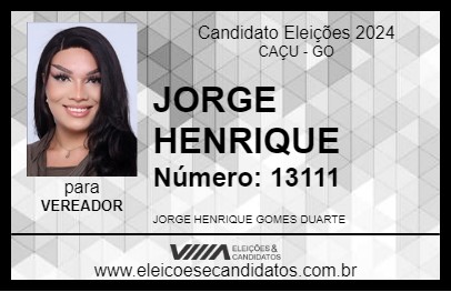 Candidato JORGE HENRIQUE 2024 - CAÇU - Eleições