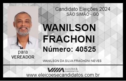 Candidato WANILSON FRACHONI 2024 - SÃO SIMÃO - Eleições