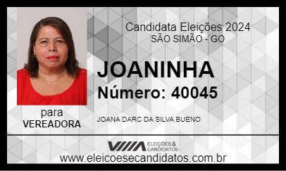 Candidato JOANINHA 2024 - SÃO SIMÃO - Eleições