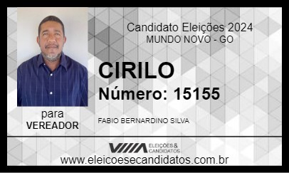 Candidato CIRILO 2024 - MUNDO NOVO - Eleições