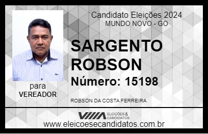 Candidato SARGENTO ROBSON 2024 - MUNDO NOVO - Eleições