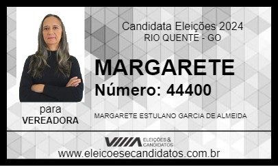 Candidato MARGARETE 2024 - RIO QUENTE - Eleições