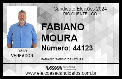 Candidato FABIANO MOURA 2024 - RIO QUENTE - Eleições