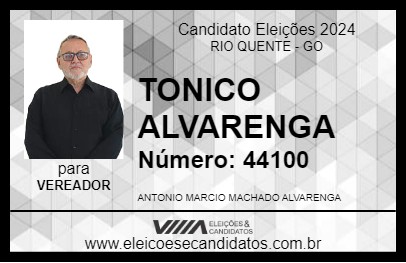 Candidato TONICO ALVARENGA 2024 - RIO QUENTE - Eleições