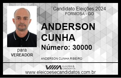 Candidato ANDERSON CUNHA 2024 - FORMOSA - Eleições