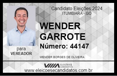 Candidato WENDER GARROTE 2024 - ITUMBIARA - Eleições