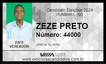 Candidato ZEZE PRETO 2024 - ITUMBIARA - Eleições