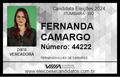 Candidato FERNANDA CAMARGO 2024 - ITUMBIARA - Eleições