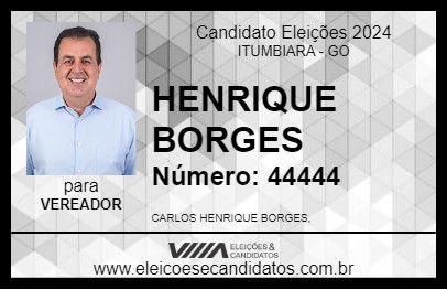 Candidato HENRIQUE BORGES 2024 - ITUMBIARA - Eleições