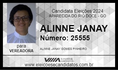 Candidato ALINNE JANAY 2024 - APARECIDA DO RIO DOCE - Eleições