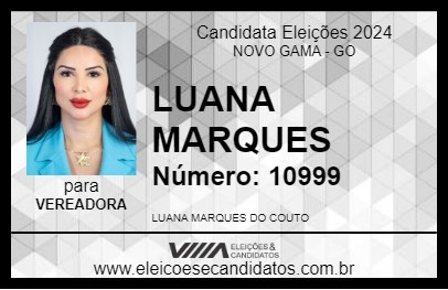 Candidato LUANA MARQUES 2024 - NOVO GAMA - Eleições