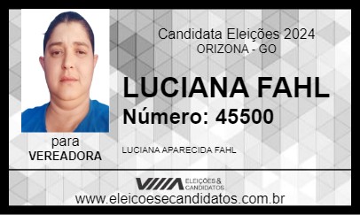 Candidato LUCIANA FAHL 2024 - ORIZONA - Eleições