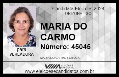 Candidato MARIA DO CARMO 2024 - ORIZONA - Eleições