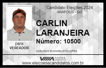 Candidato CARLIN LARANJEIRA 2024 - ANÁPOLIS - Eleições